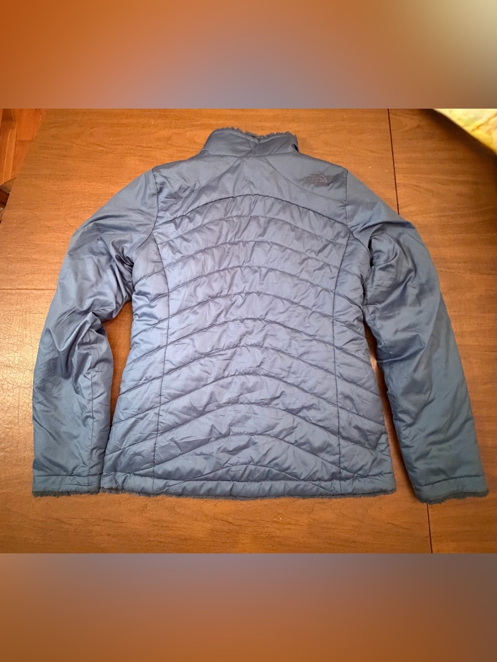 The North Face Women’s Small Reversible Jacket Slate Blue Grey Fleece Lined - Picture 2 of 5